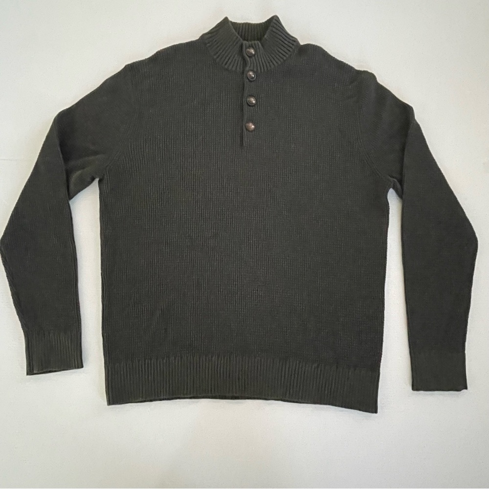 St John’s Bay Men”s Green Rifle knitted sweater seeatshirt XL New